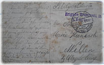 Ein Lebenszeichen meines Opas Otto Meier an seine Schwester in Wellen. Postkarte vom 27.7.1915