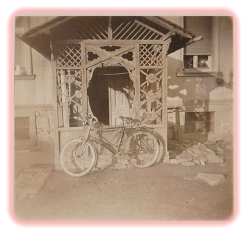 Veranda und das Fahrrad von meinen Bruder Günter